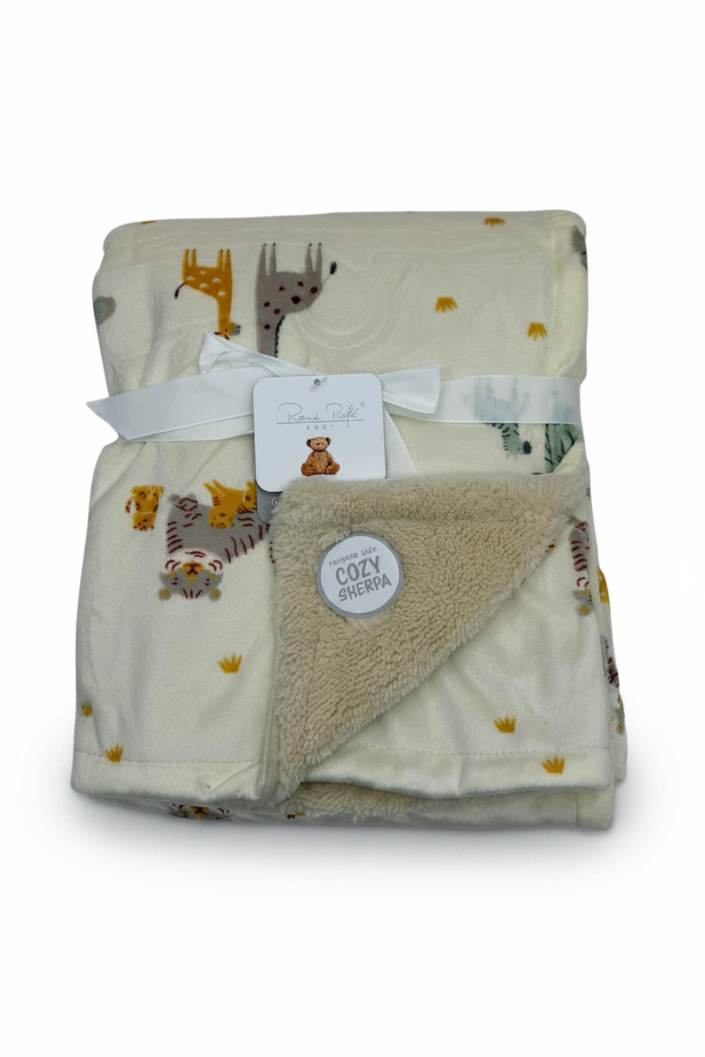 Cobija sencilla afelpada safari beige para bebe