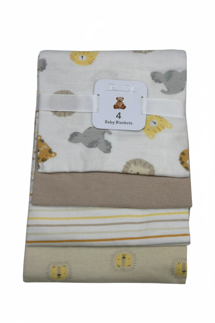 4 pcs sábanas de algodón diseño safari beige rayas ligeras comodas para bebe