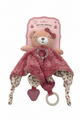 Peluche actividad sensorial para bebé osita rosa ideal para carreola
