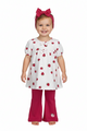 3 pcs set leggings acampanado fresas rojo para niña