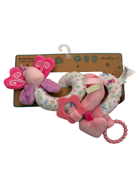 Juguete didactico sensorial para bebe mariposa rosa
