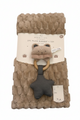 Cobija peluche grande musical osito beige estrella sonajera para bebe