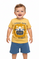 2 pcs set short y playera leon amarillo para niño