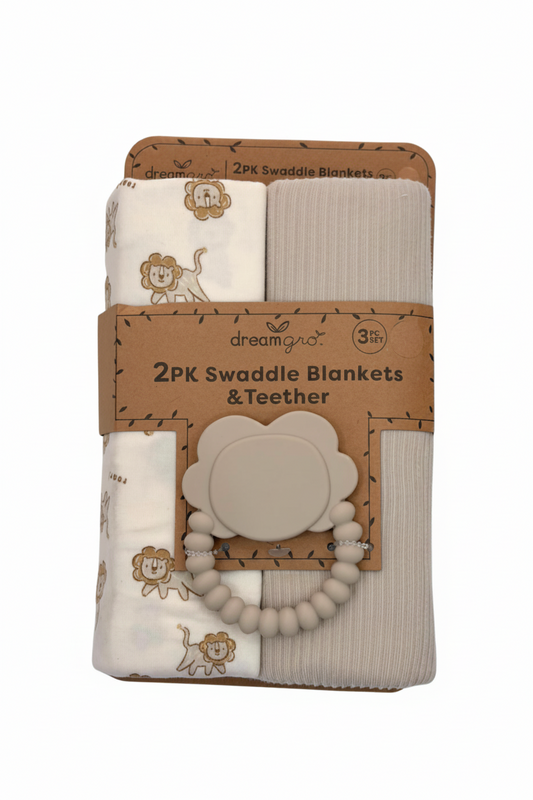 2 pcs sabana algodón mordedera leon beige para bebe