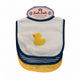 3 pcs babero de gasa suave y transpirable de patito tonos azul con amarillo textura de toalla absorbente
