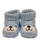 Zapato crochet diseño osito feliz azul pastel para recien nacido