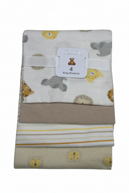 4 pcs sábanas de algodón diseño safari beige rayas ligeras comodas para bebe