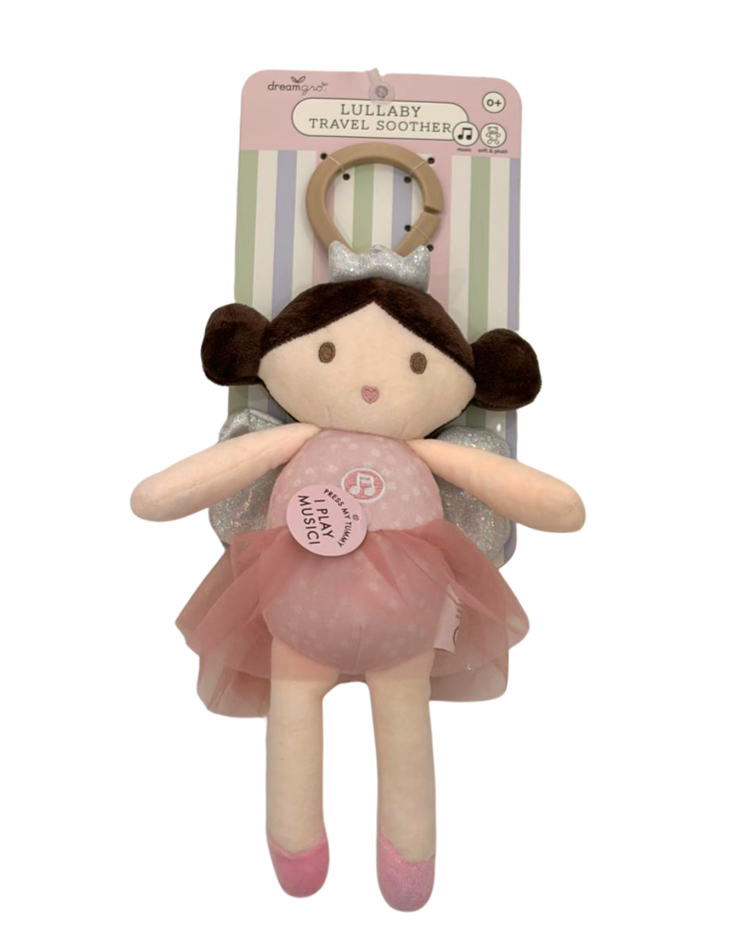 Peluche actividad musical para bebe hada plata ideal para carreola