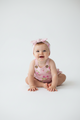 2 pcs body gasa tiara flores rosa para niña