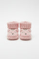 Zapato crochet diseño gatita color rosa para recien nacida