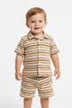 Set 2 pcs short dkny rayas cackie tejido para niño