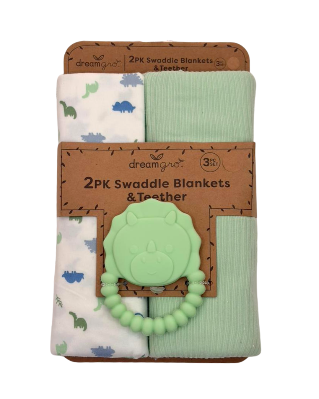 2 pcs sabana algodon mordedera dinosaurio verde para bebe