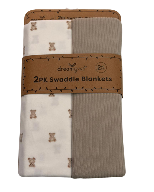 2 pcs sabana de algodon para bebe diseño de oso beige