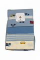 4 pcs sábanas de algodón diseño camiones tonos azules beige ligeras comodas para bebe