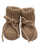 Zapato crochet botita beige con cintas tipo calcetin para recien nacidos