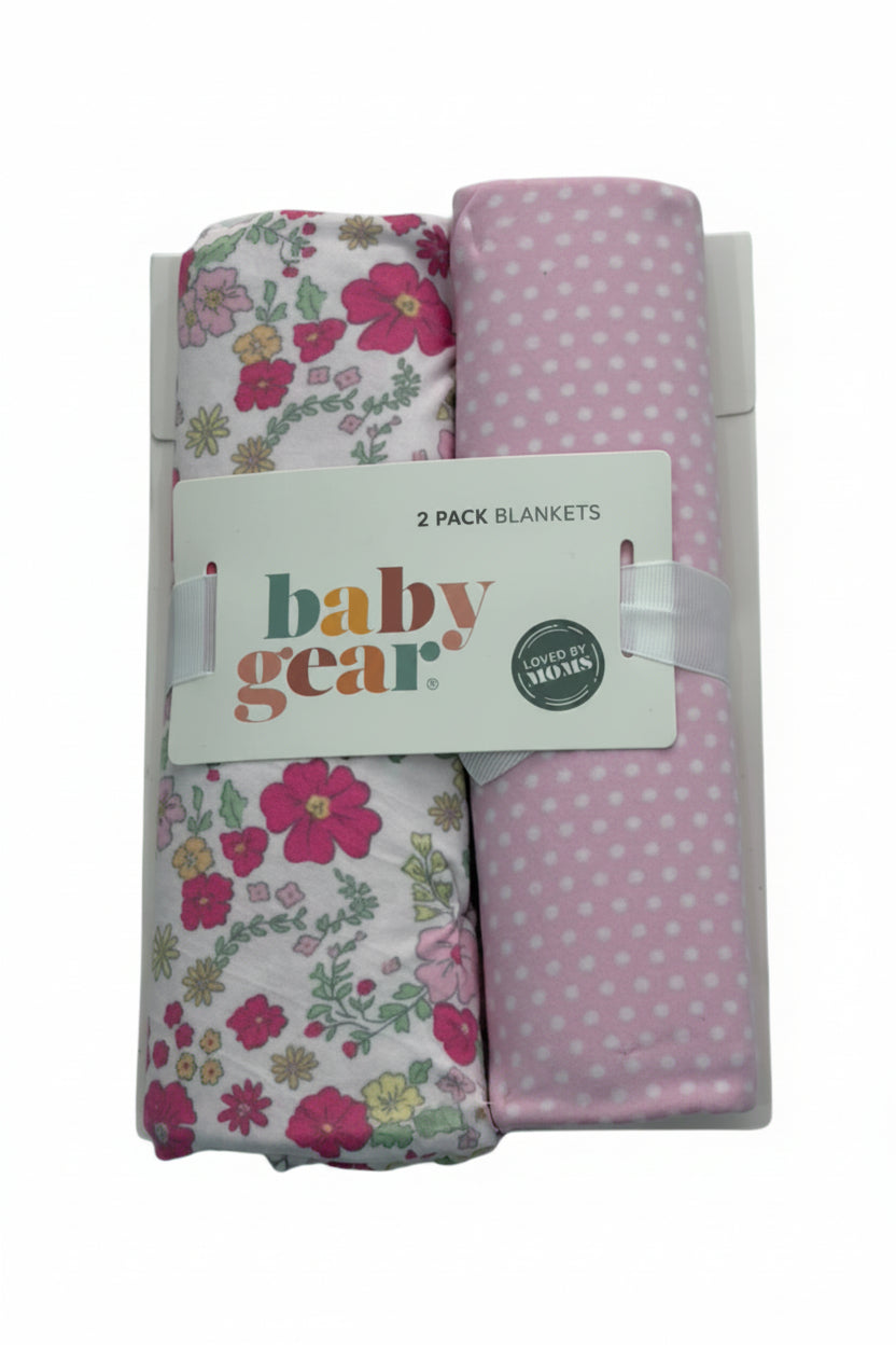 2 pcs sabana de algodon rosa diseño de flores grande para bebe