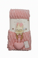 Cobija peluche grande musical conejita rosa corazon sonajero para bebe